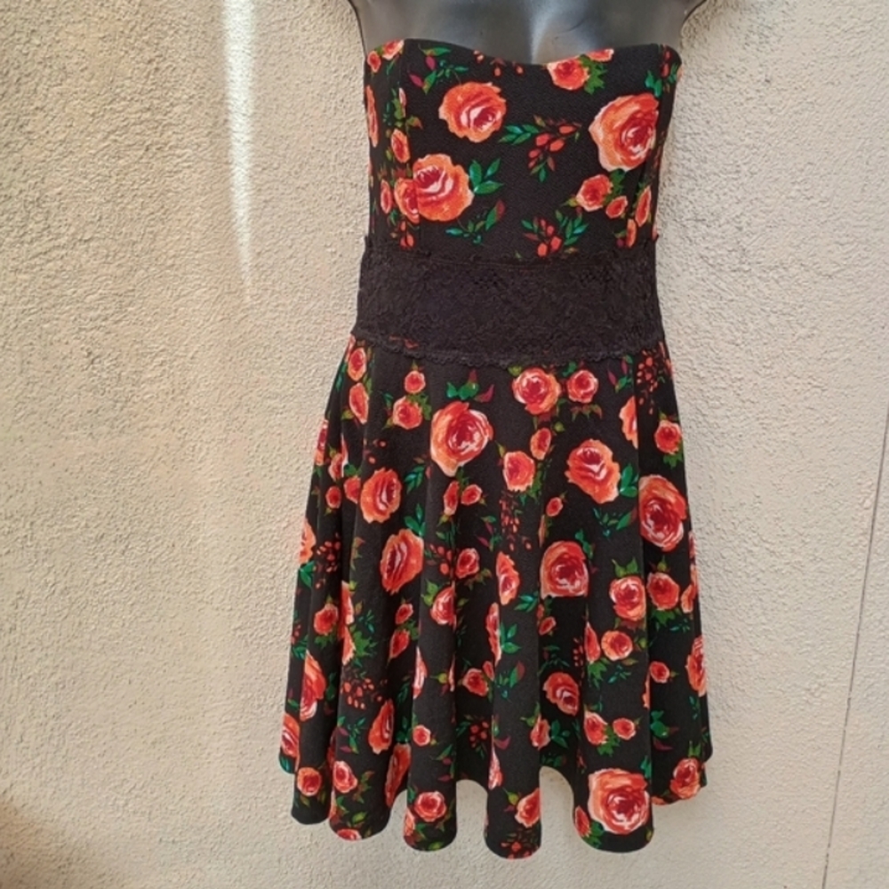 Wild Daisy Floral Strapless Mini Dress Whimsigoth Y2K Party Dance Club XL